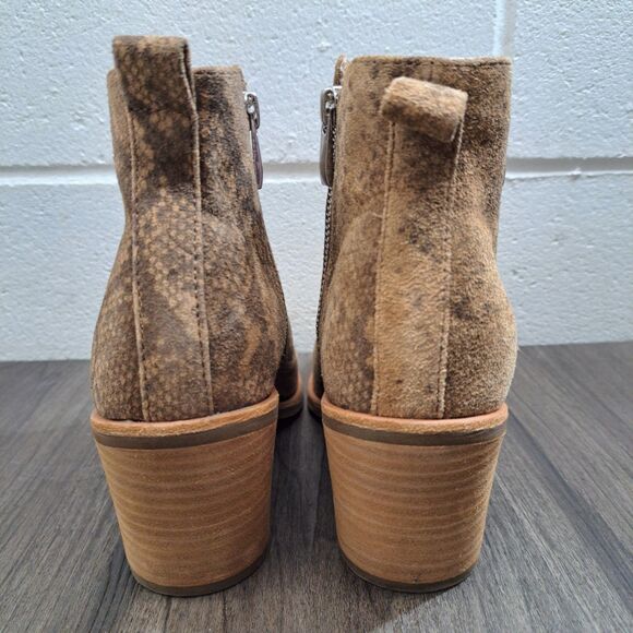 Soft Western Boots In Women's Size 6.5M Suede Leather Snakeskin Print Zip Boots - Picture 4 of 7